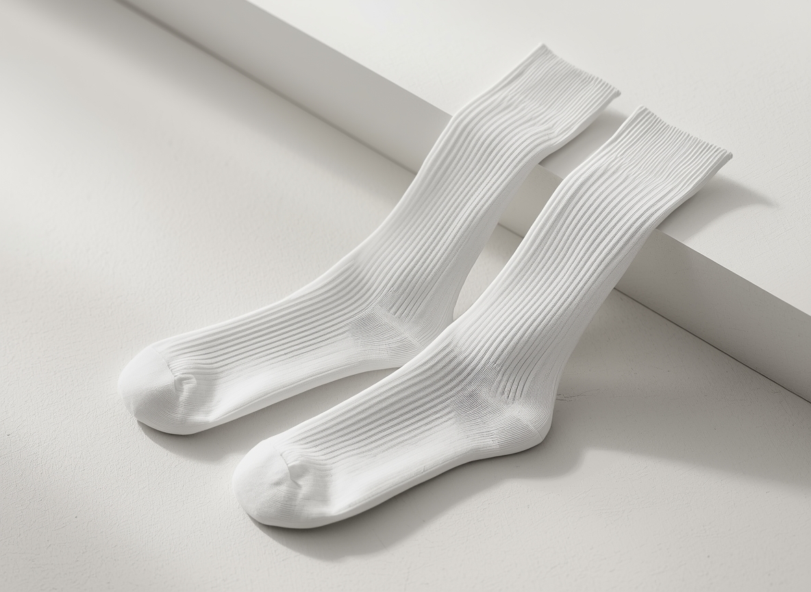 Pure White minimalist socks with pristine design